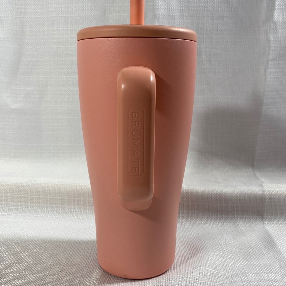 BruMate Era 30oz Straw Tumbler Coral Pink Leakproof Insulated Cup with Handle - Picture 2 of 7